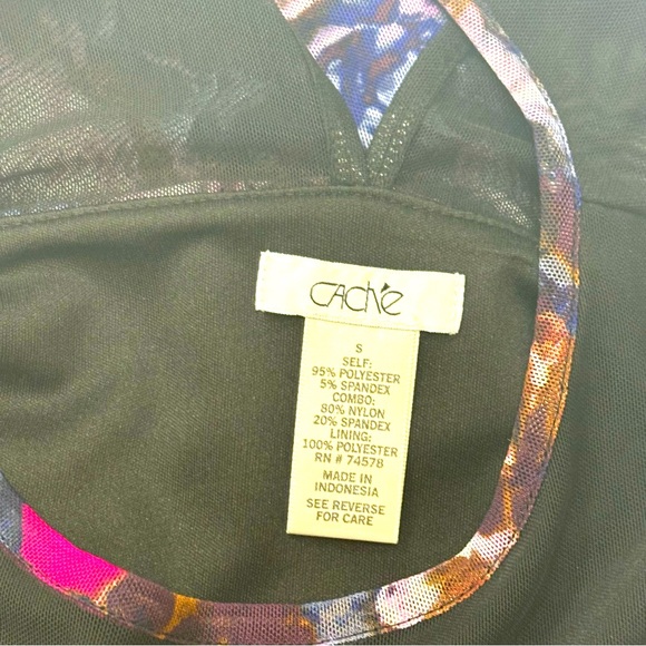 Cache Sheer Top Floral Blouse Size Small - Picture 5 of 7